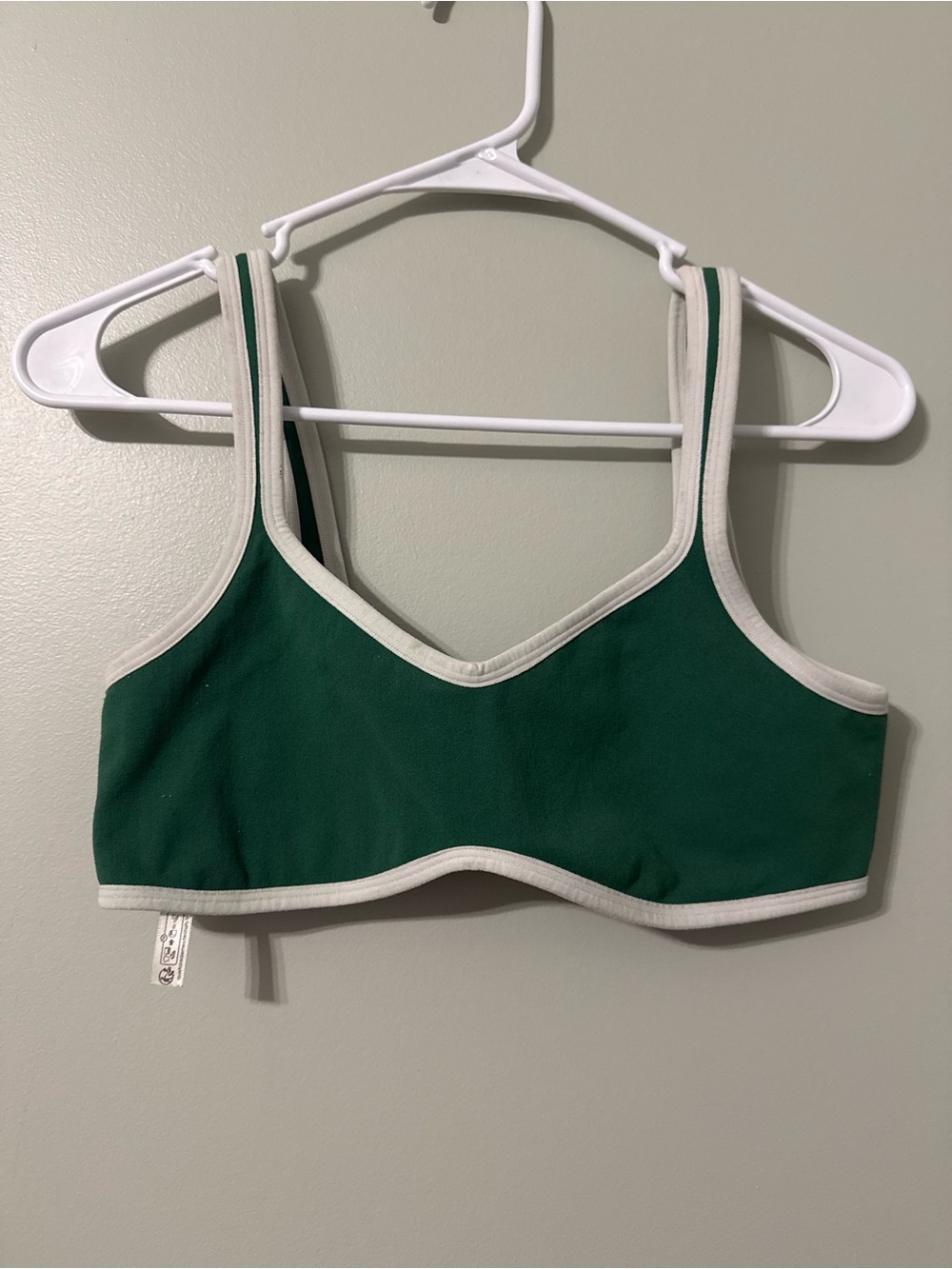 FP Movement by Free People Green Bralette with White Trim